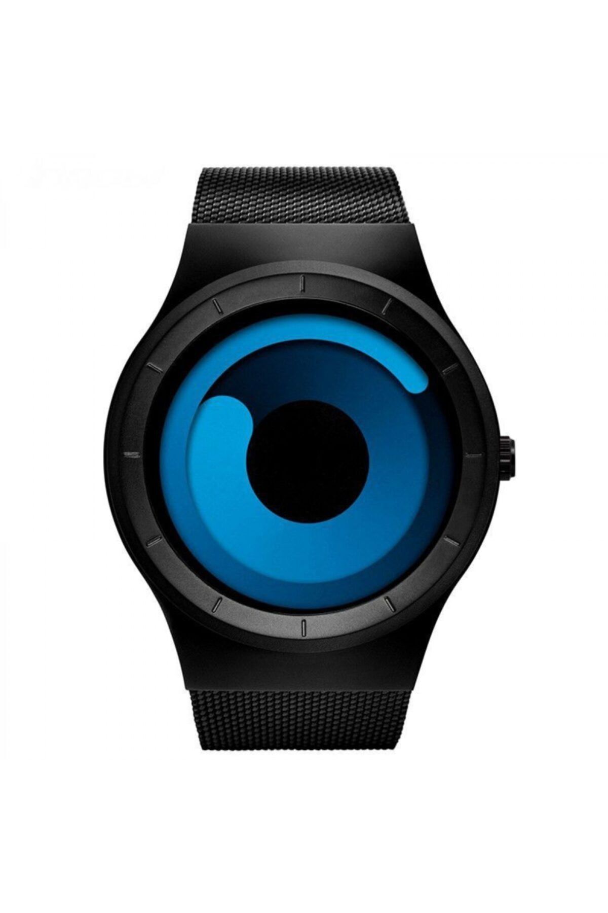 Cool Watch - Siyah Mat Kasa - Siyah Kordon Cool Galaxy S Mavi Ekran Unisex Kol Saati
