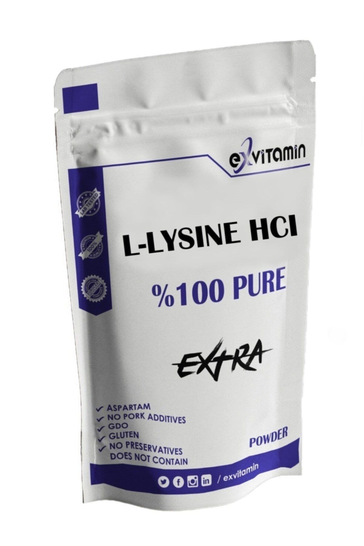exvitamin L Lizin L Lysine Toz Pure 100 Gr