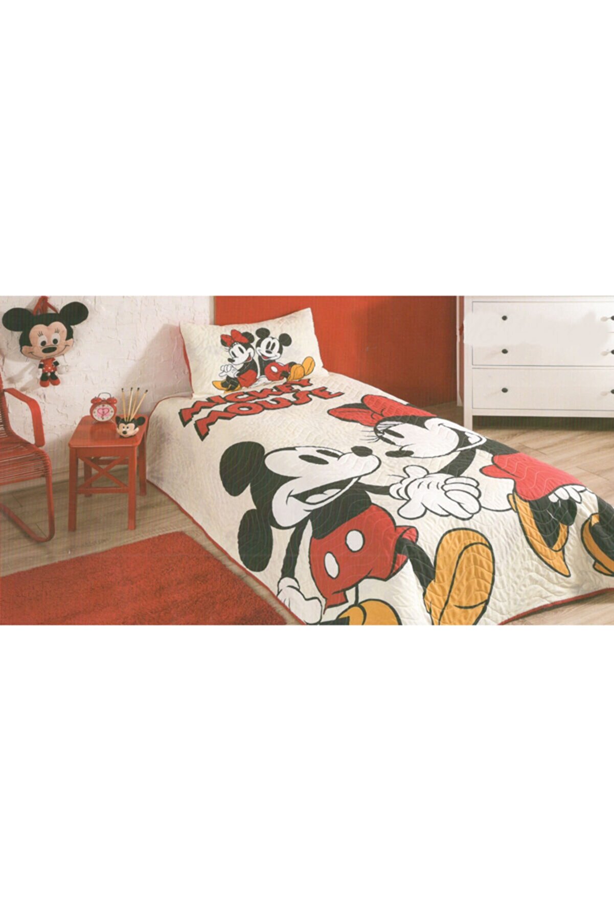 Özdilek Mickey Mouse Lovely Lisanslı Tek Kişilik Yatak Örtüsü Takımı Yatak Örtüsü