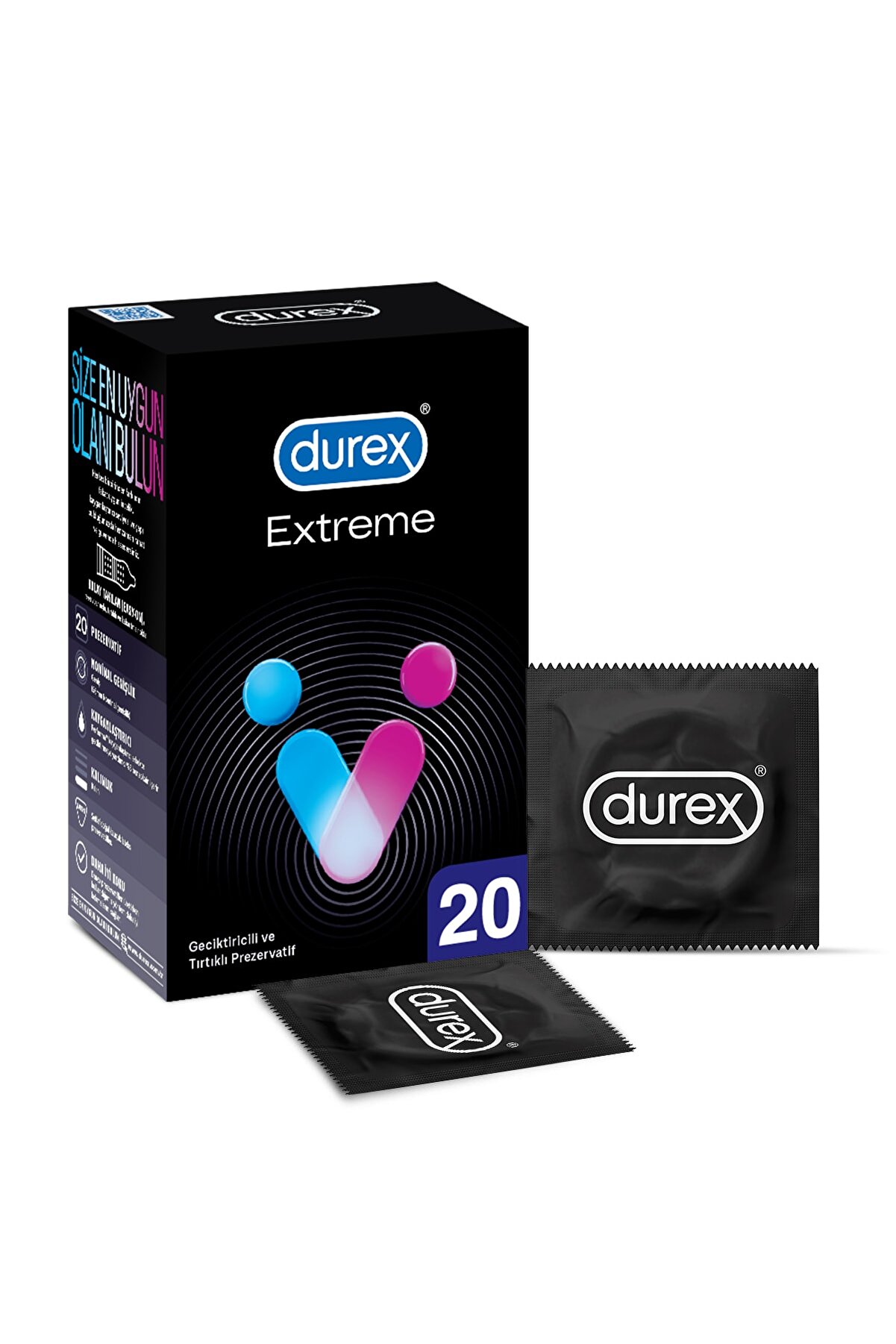 Durex Extreme 20'lı li ve Tırtıklı Prezervatif
