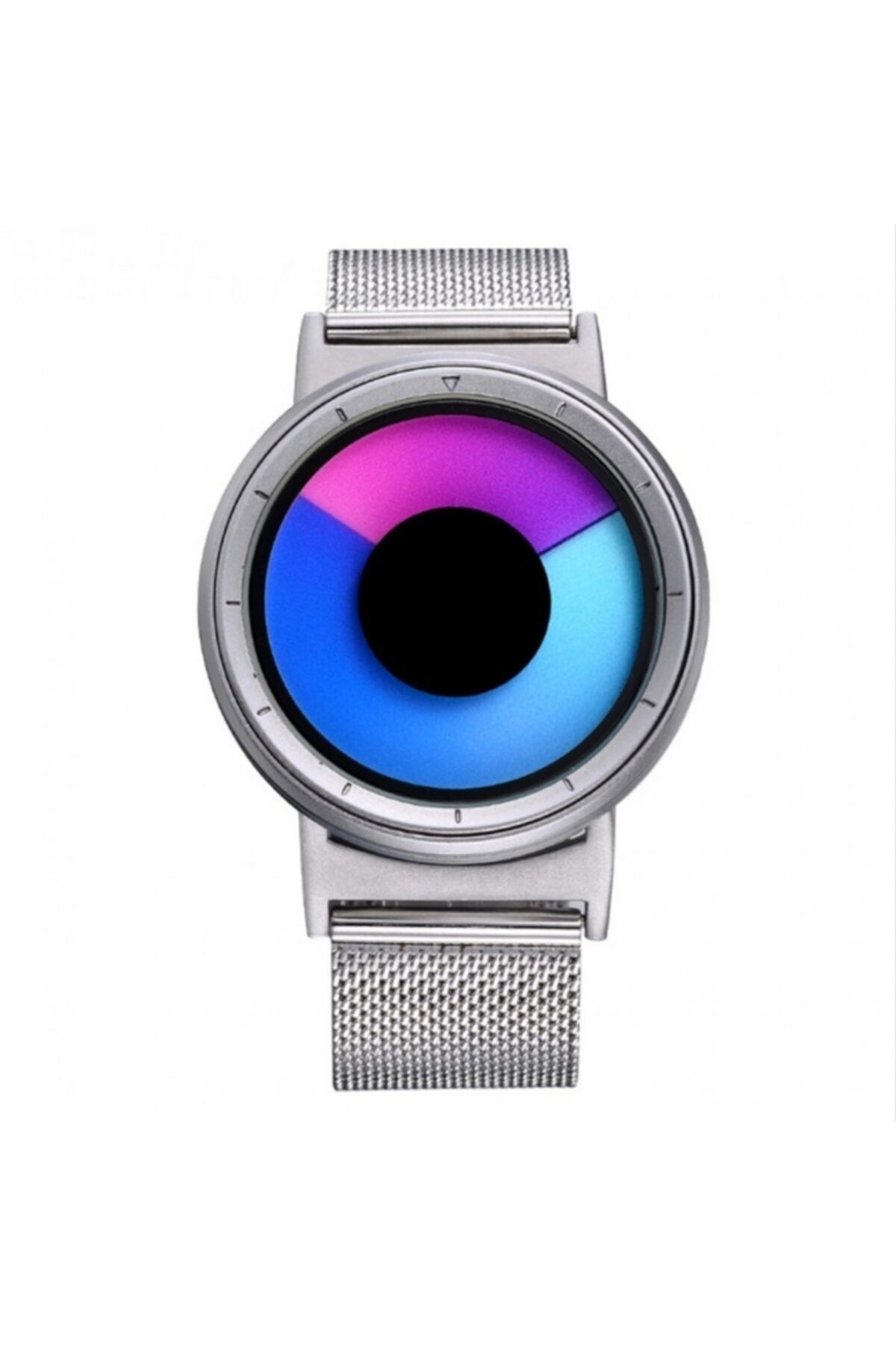 Cool Watch - Silver Kasa - Silver Kordon Cool Galaxy Mix Mavi Pembe Ekran Unisex Kol Saati