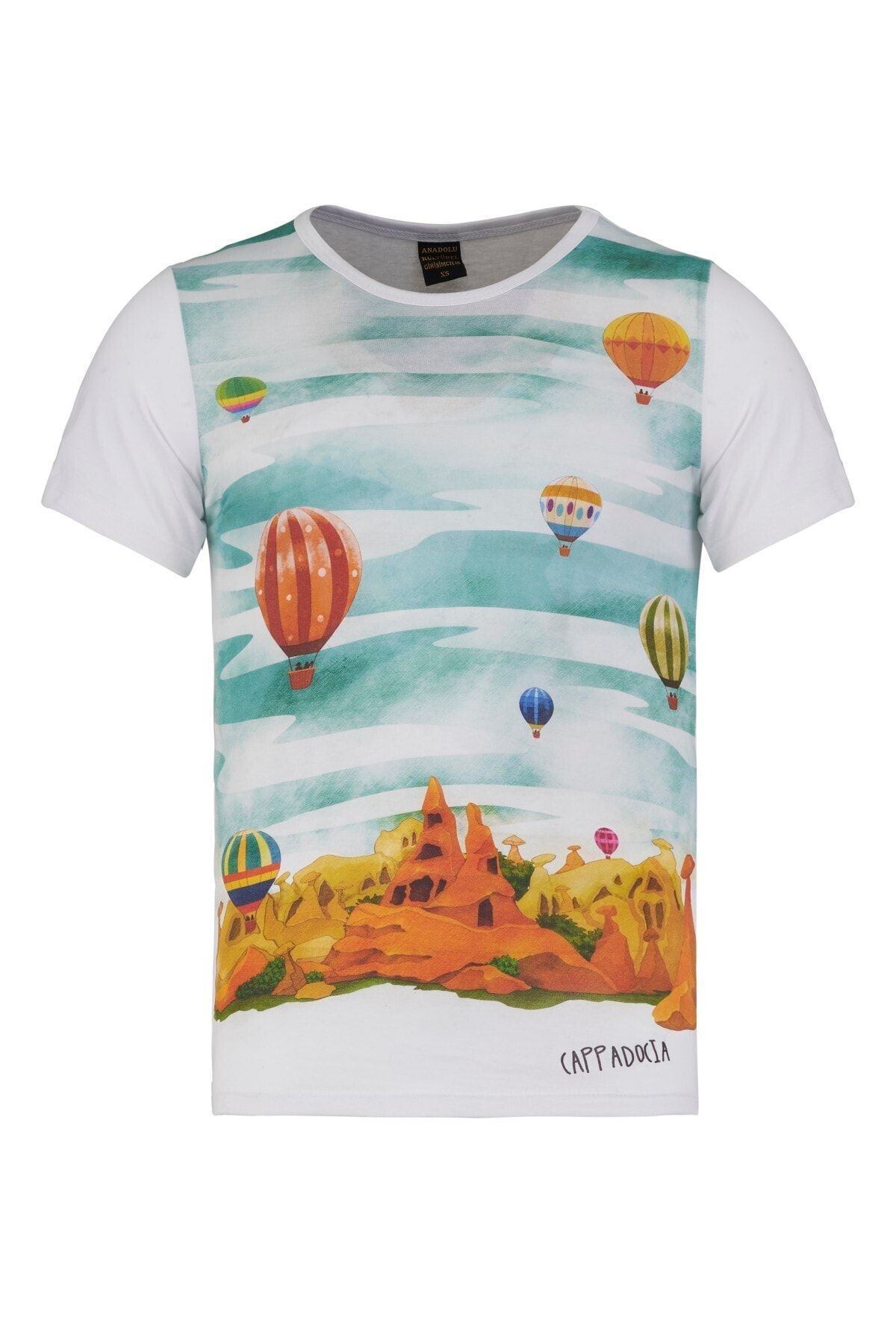 MÜZEDENAL Unisex Beyaz Kapadokya Balon Koleksiyonu T-shirt