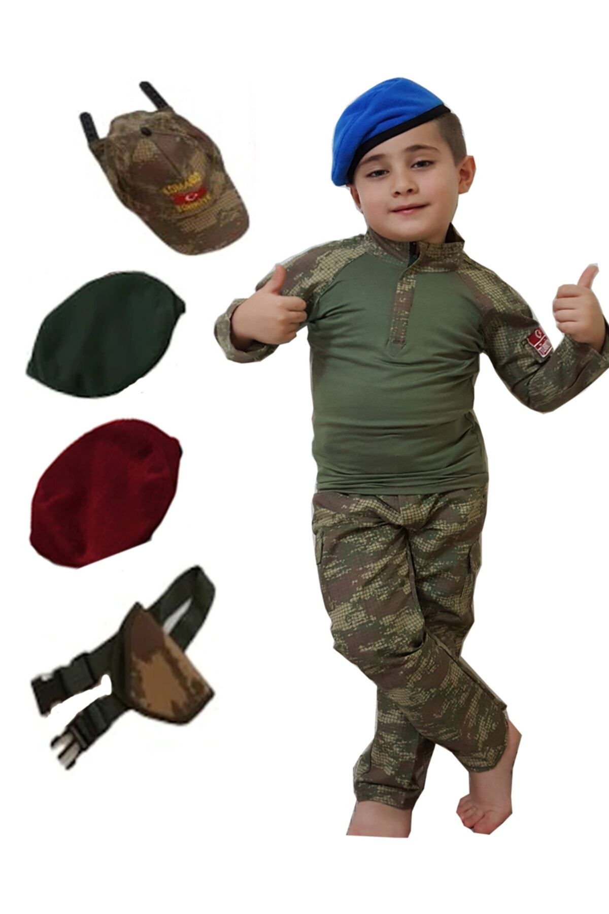 DEHAMODA Erkek Çocuk Nano Kombatlı Asker Komando Kıyafeti 7 Parça