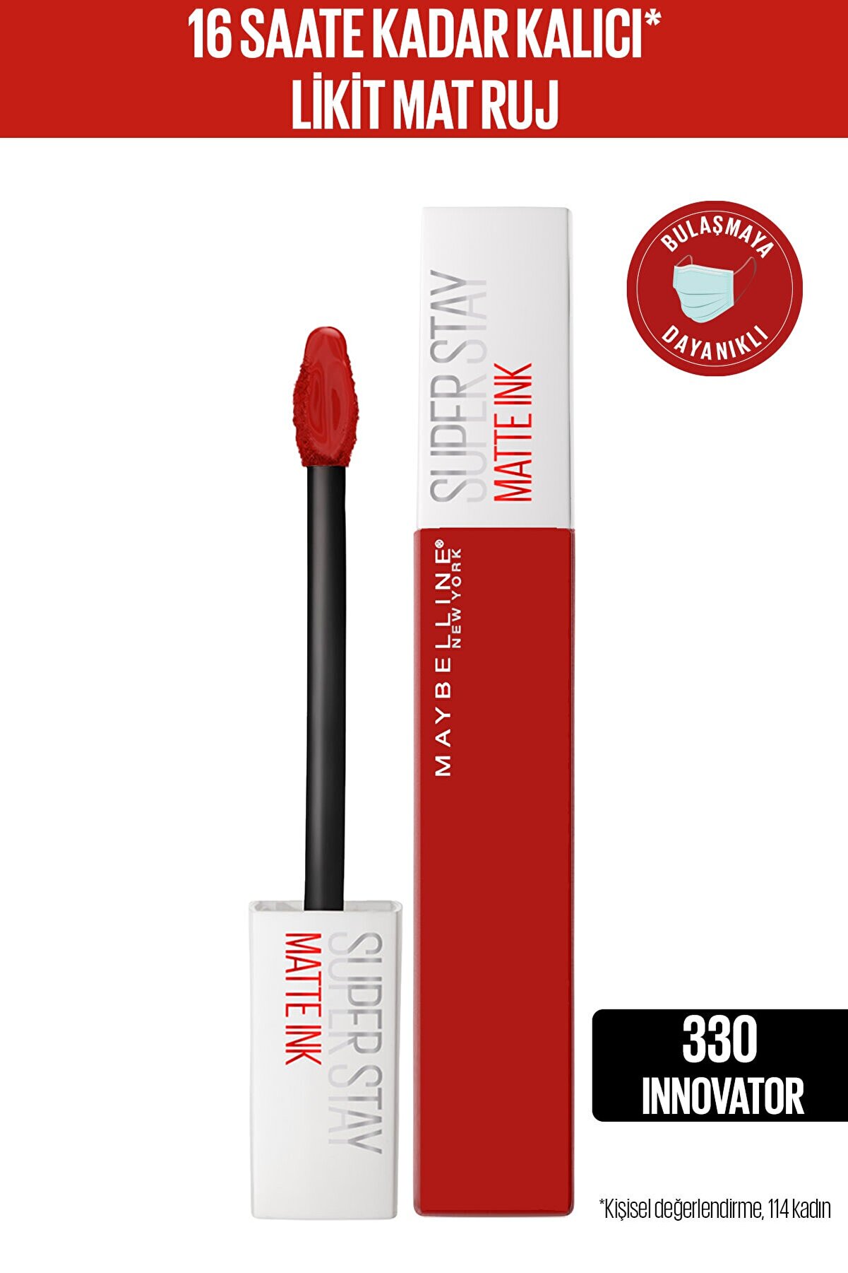 Maybelline New York Super Stay Matte Ink Likit Mat Ruj - 330 Innovator- Kırmızı