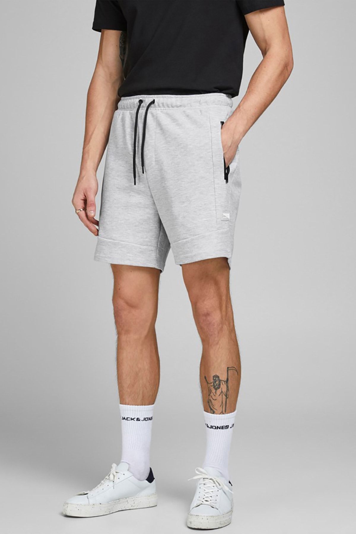 Jack & Jones 12186750_jjiair Sweat Shorts Nb Sts Standart Kalıp Düz Açık Gri Erkek Sweat Şort