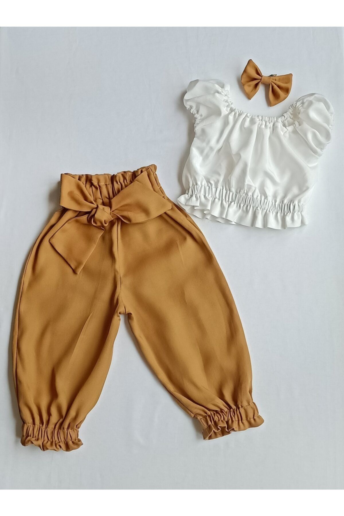 moms and babies Kız Bebek Tarçın Büstiyerli Pantolon Takım