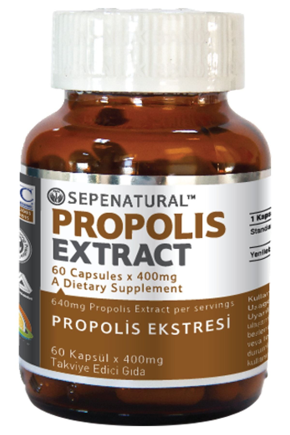Sepe Natural Propolis Extract 60 Kapsül 400 Mg Propolis Ekstrakt Ekstresi