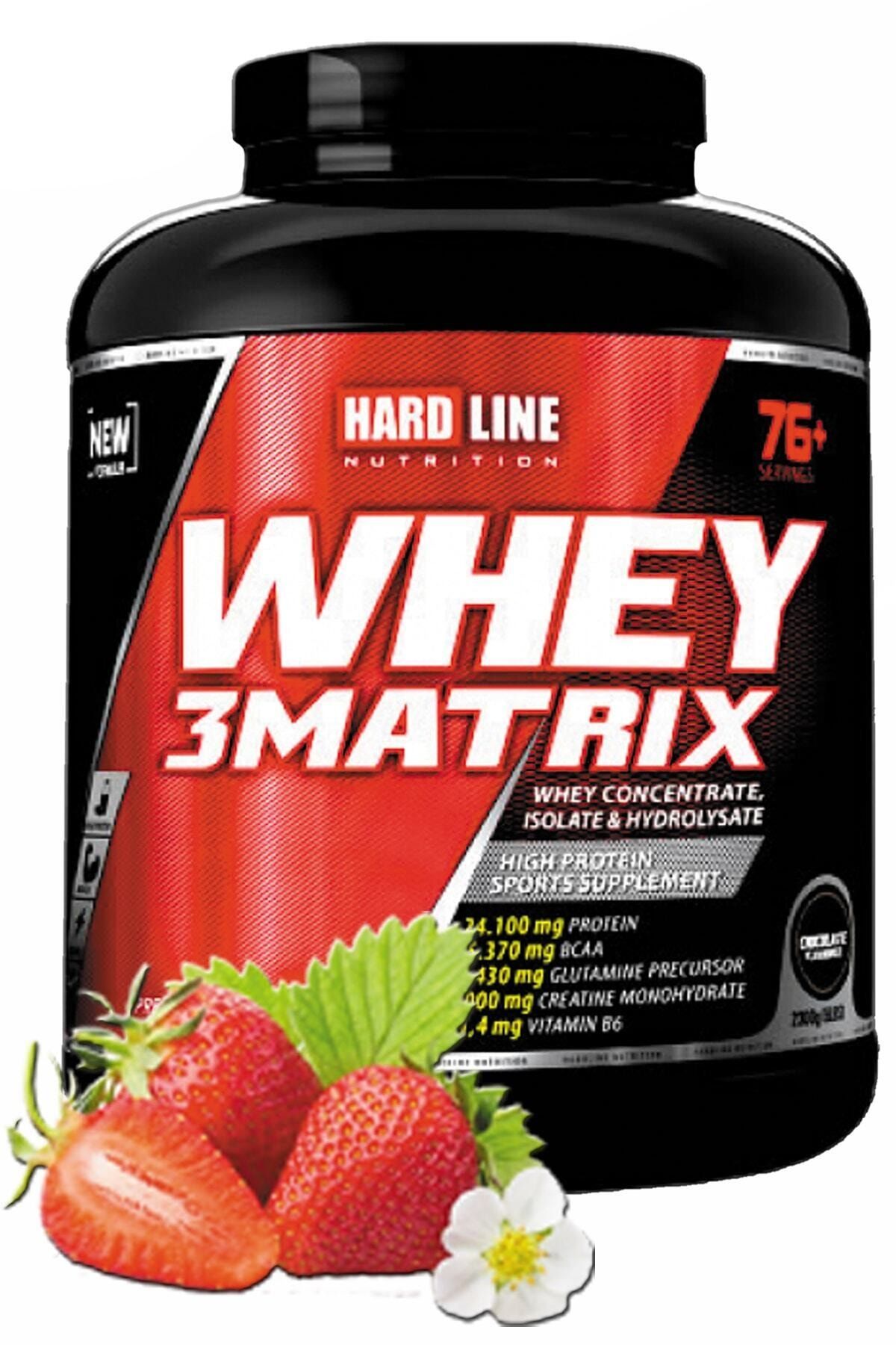 Hardline Whey 3 Matrix Çilekli 2300 gr Protein Tozu Bcaa Aminoasit