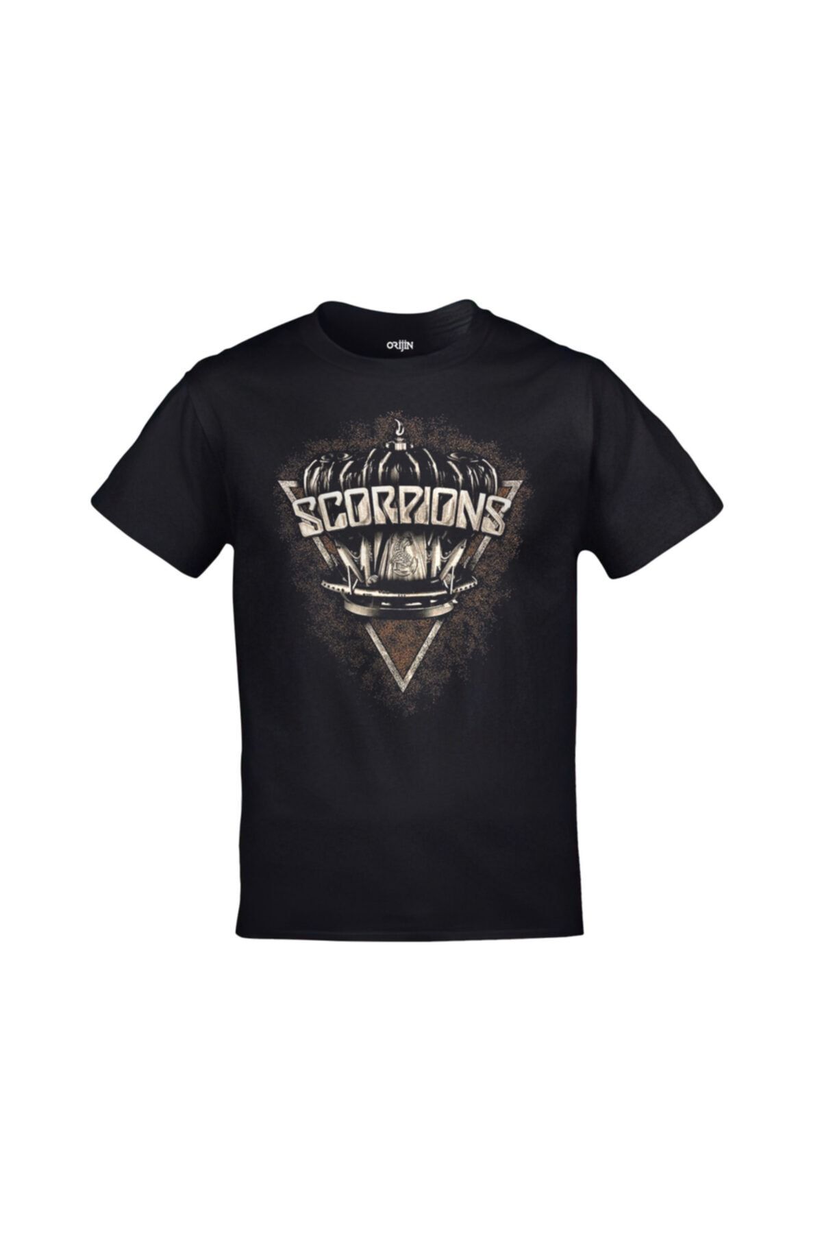 Orijin Tekstil Scorpions Baskılı Unisex Siyah Tshirt