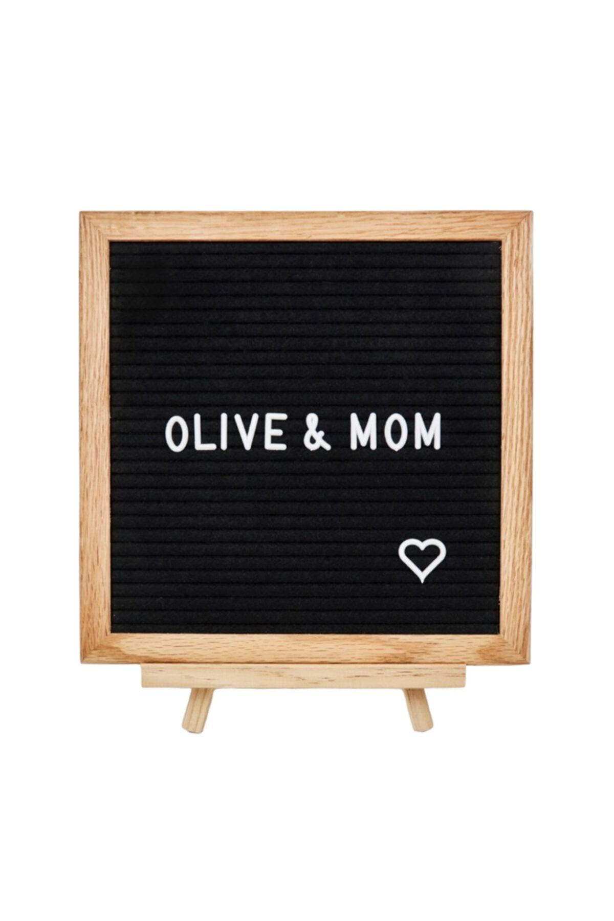 Olive&Mom Design Letter Board-harfli Ahşap Yazı Panosu-meşe Ağacı (340 HARFLİ, AHŞAP AYAKLI) Özel Kutusunda