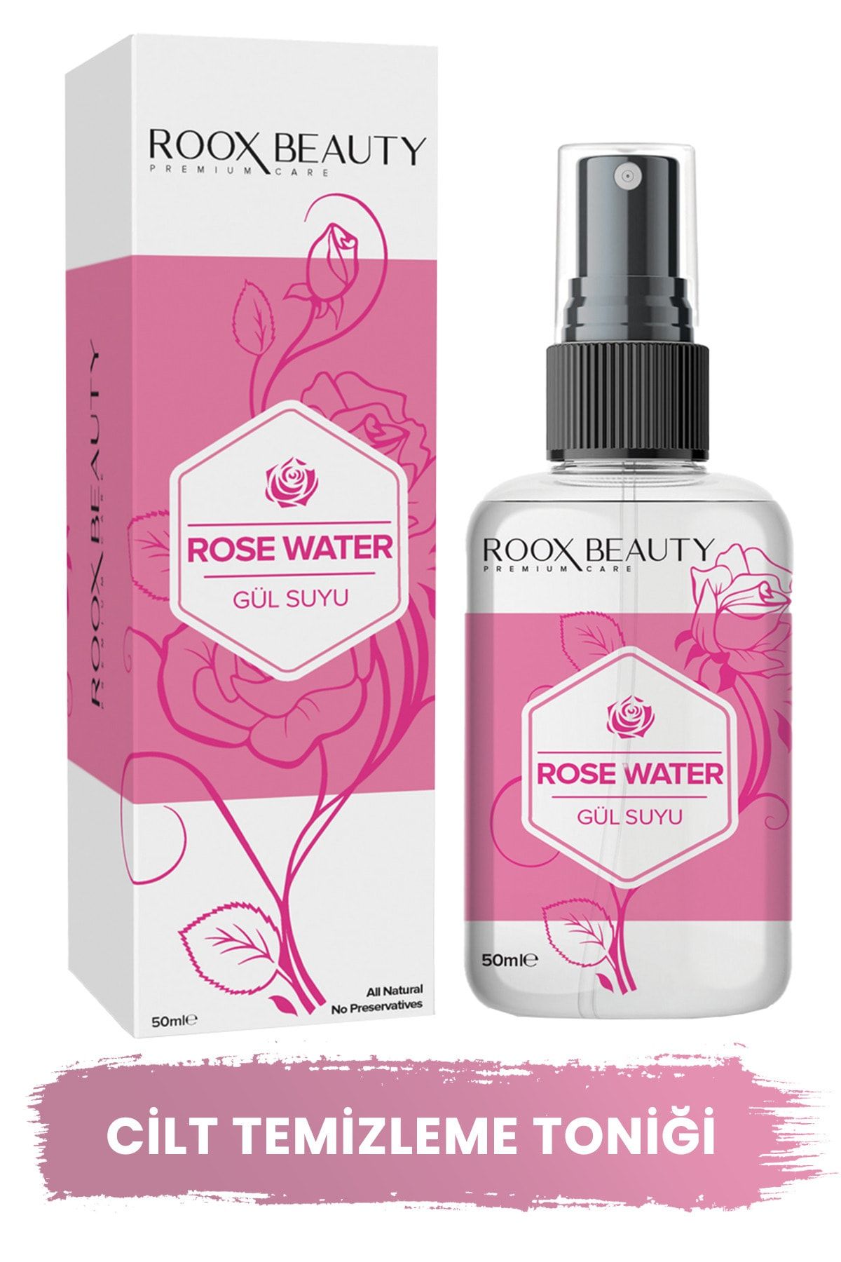 Roox Beauty Gül Suyu - Yüz Ve Cilt Temizleme Tonik 50 Ml