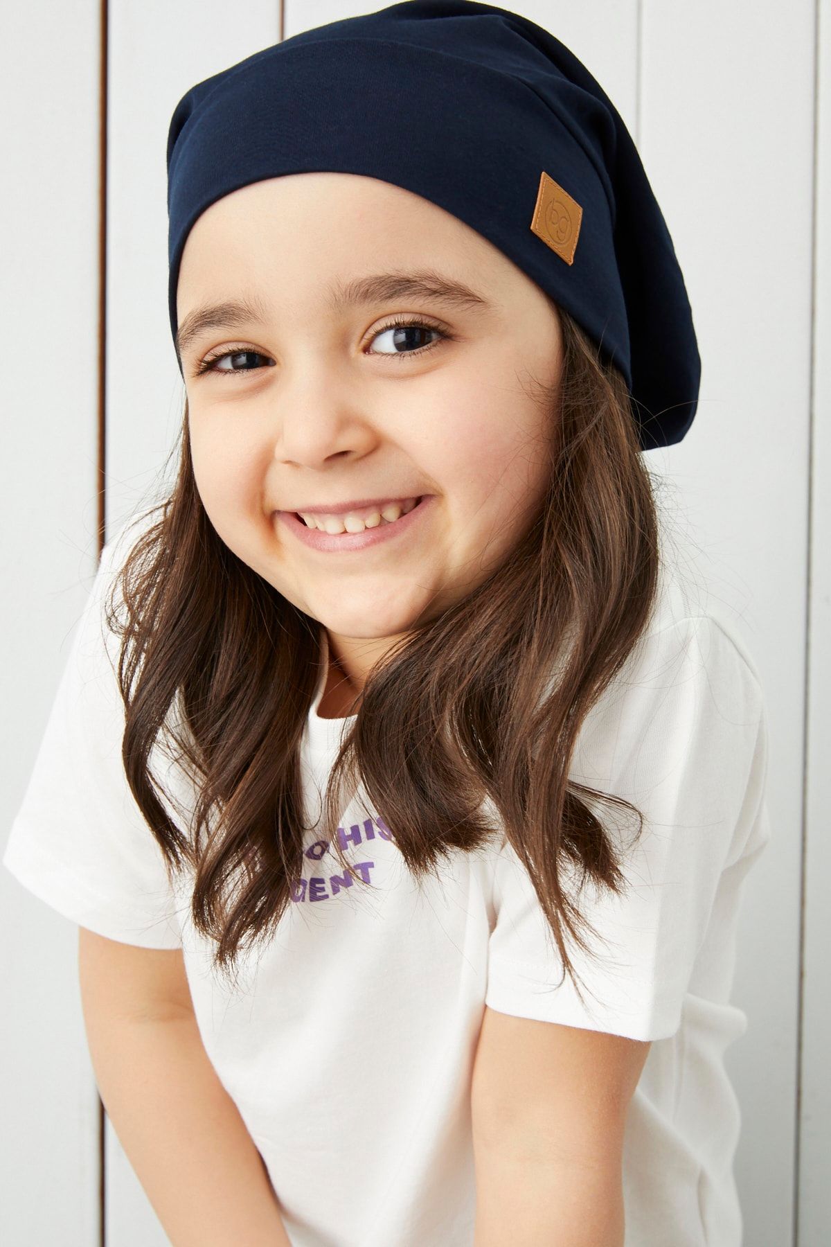Babygiz Kız Çocuk Lacivert Ip Detaylı 4 Mevsim Şapka Bere Buff -yumuşak Doğal Penye