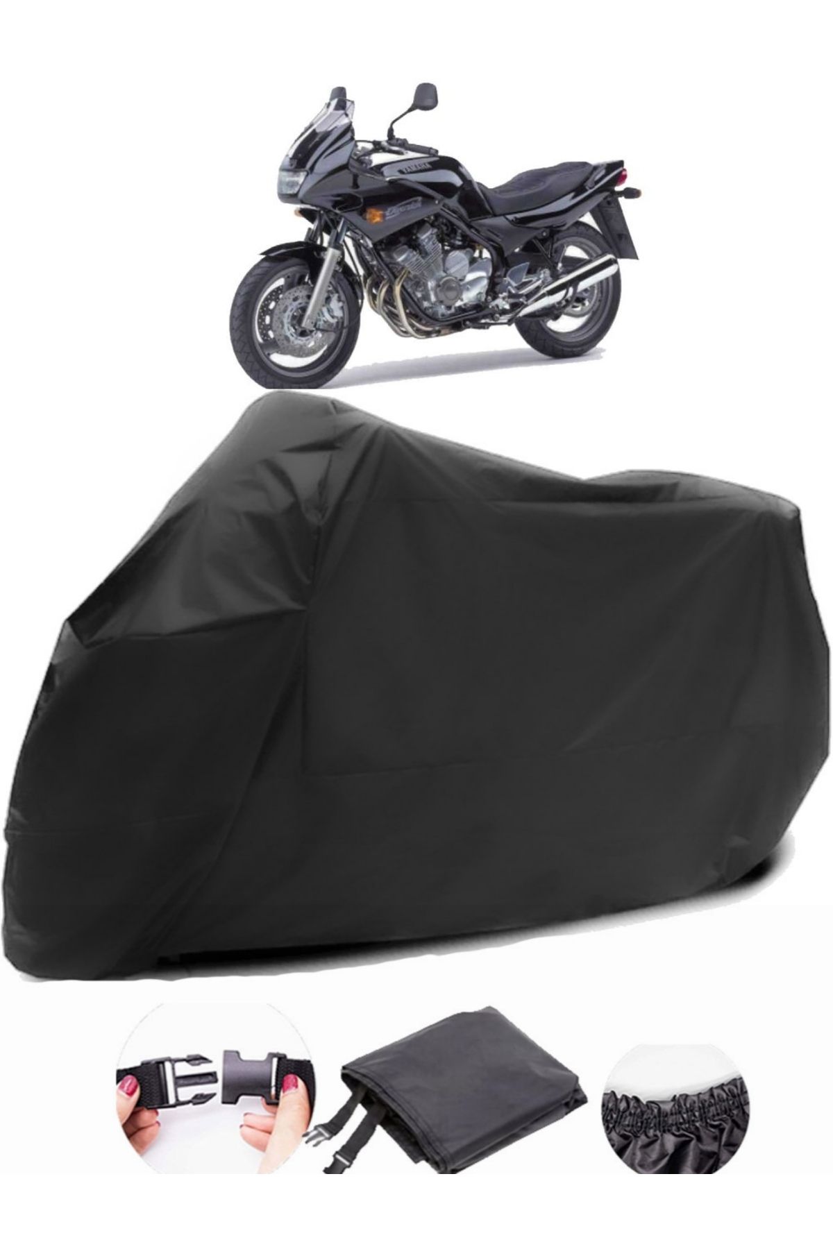 AutoEN Yamaha XJ 600 Diversion Siyah Motosiklet Branda Su Geçirmez Dayanıklı Kumaş
