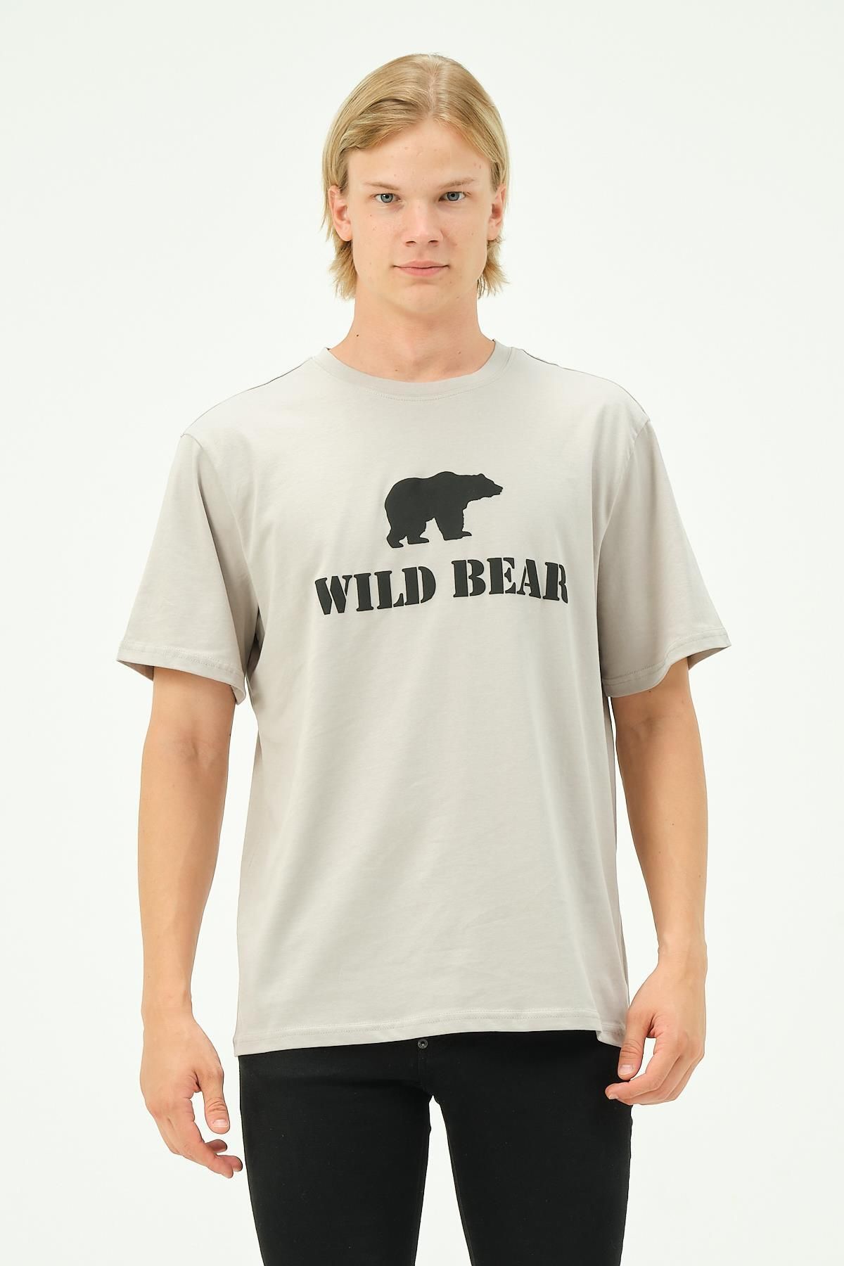 Rich Erkek T-shirt Ayı Baskılı Bear Tişört