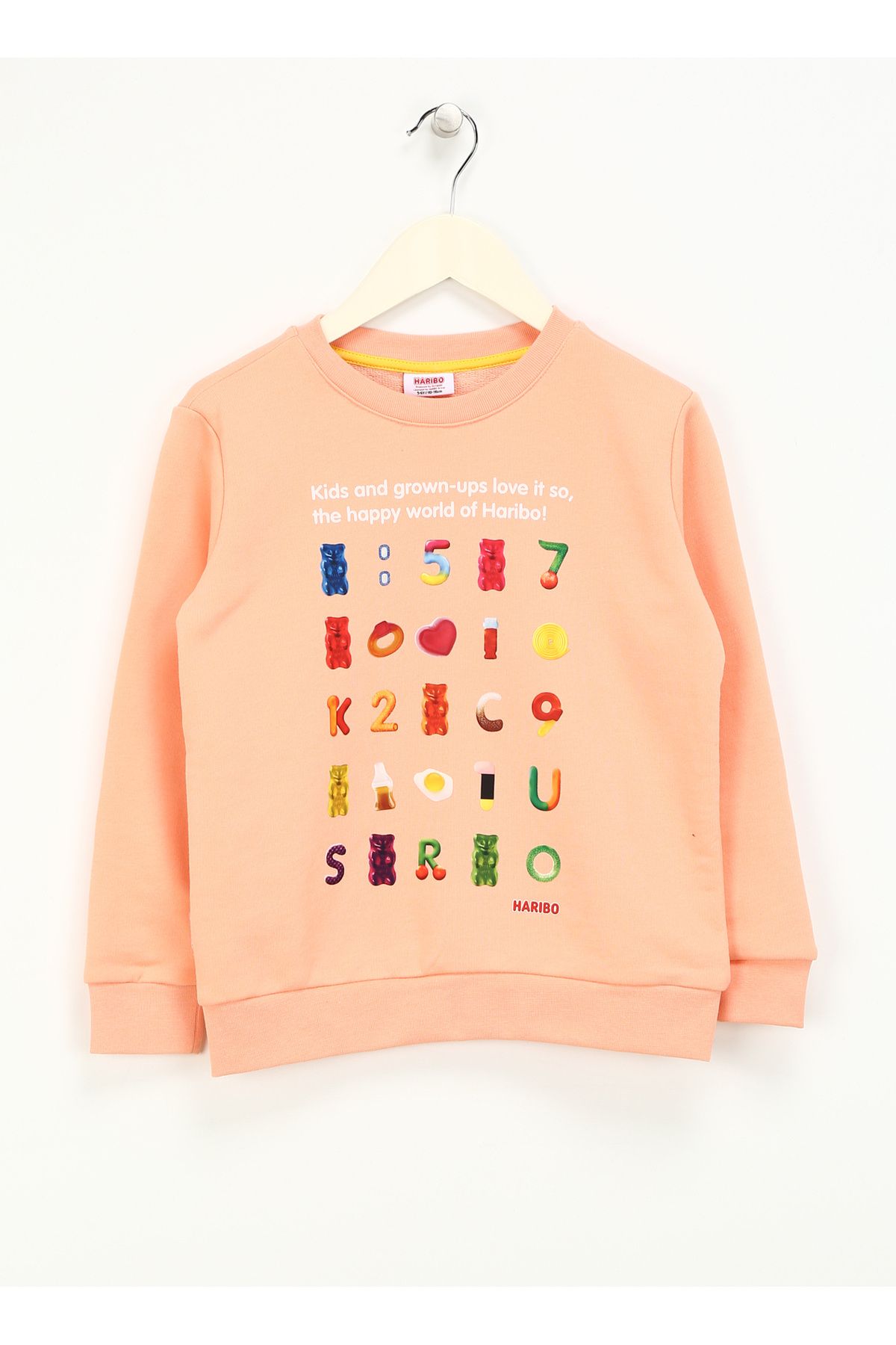 Haribo Baskılı Kadın Somon Sweatshırt HRBTXT302 Haribo Çocuk Sweatshirt