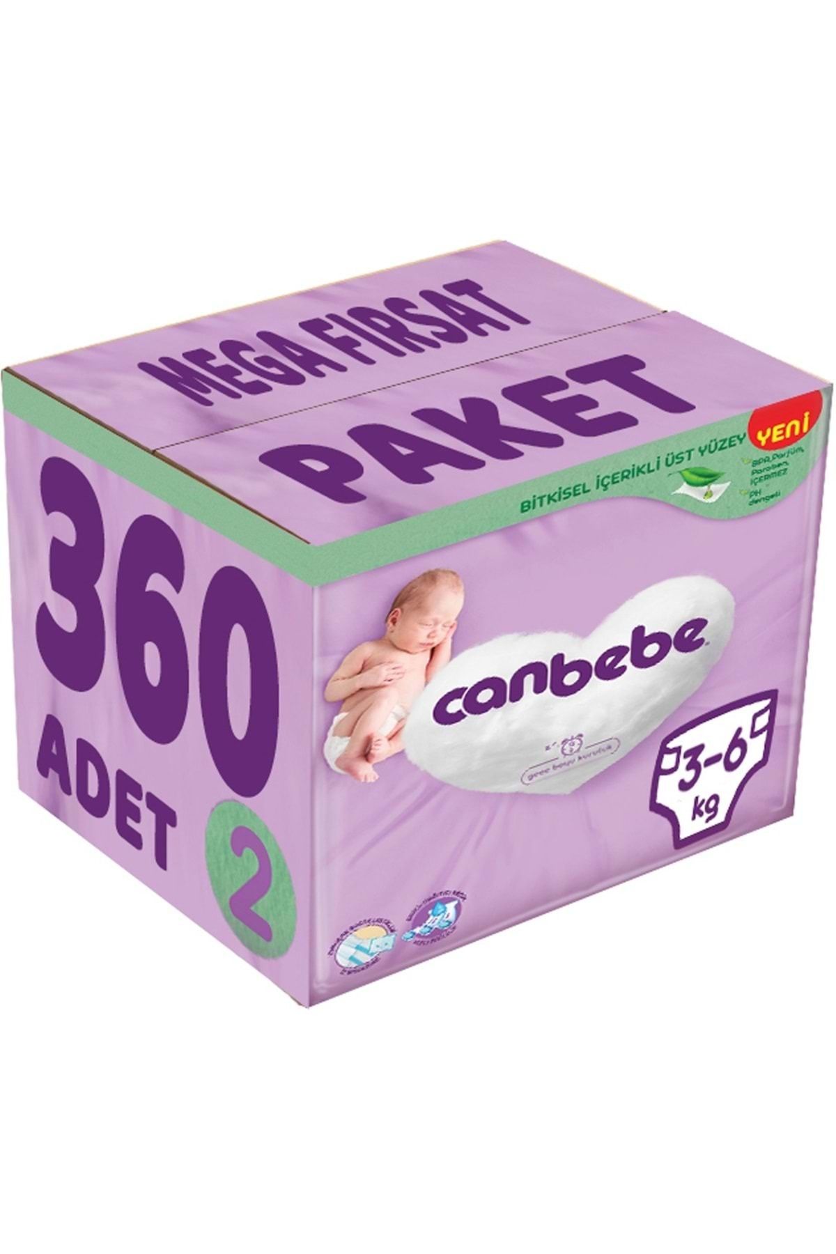 Canbebe Bebek Bezi Beden:2 (3-6KG) Mini 360 Adet Mega Fırsat Paket