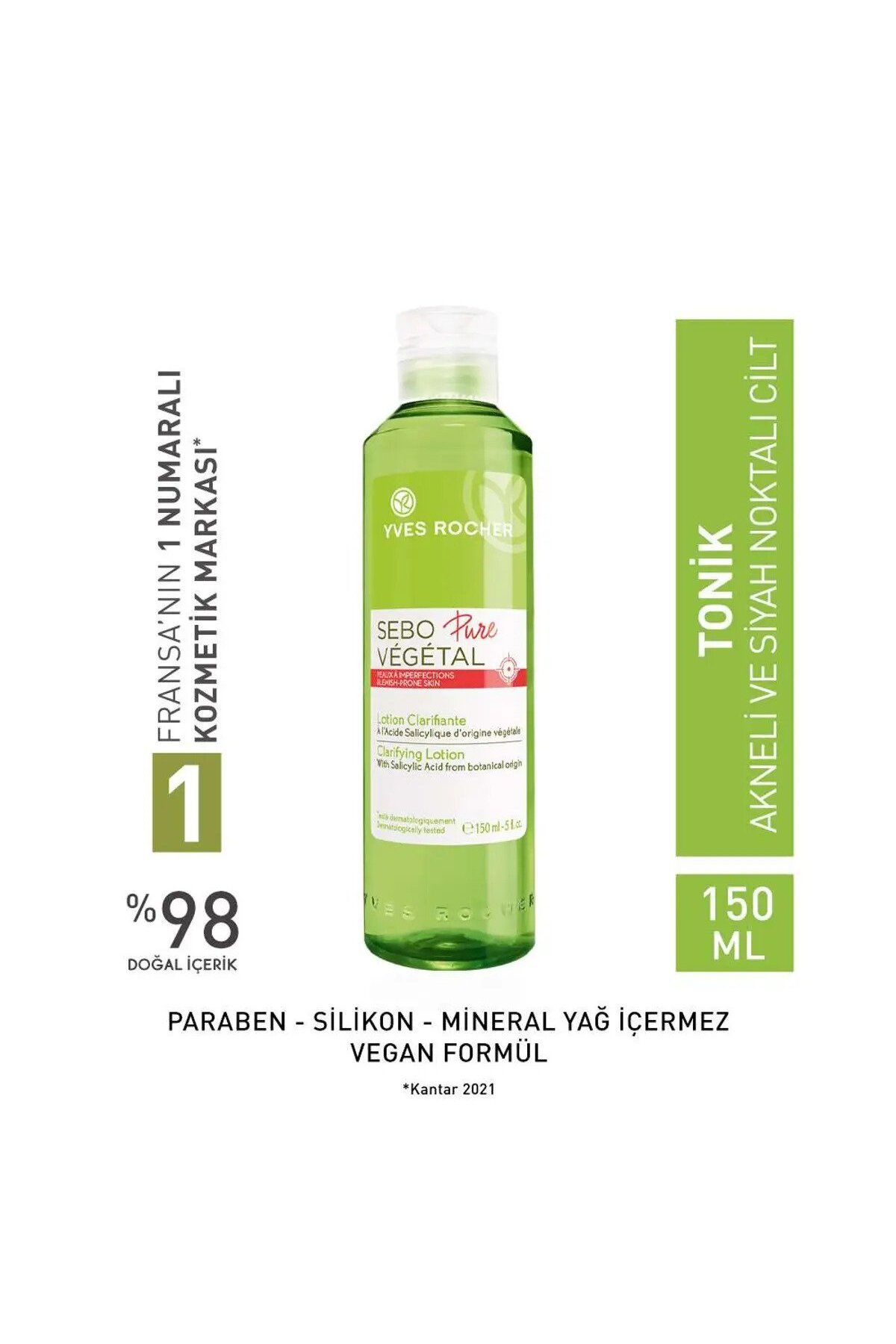Yves Rocher - Tonik - Akneye Eğilimli Cilt -/ Sebo Pure Vegetal - 150ml