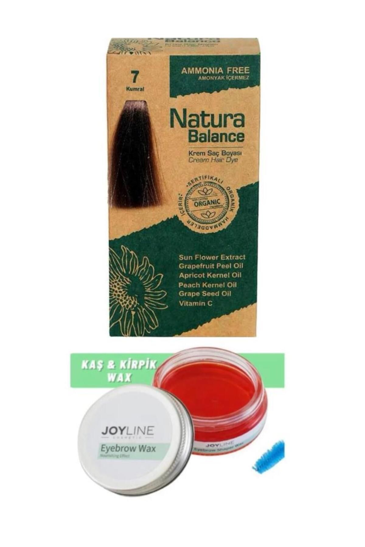 NATURABALANCE Balance Saç Boyası 7 Kumral+Joy line Kaş Şekillendirici Ve Sabitleyici Wax 50ml