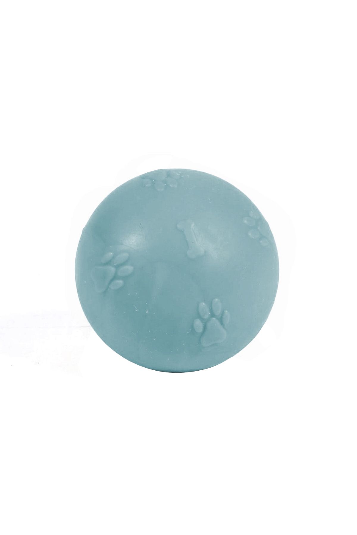 Markapet Pati Desenli Termoplastik Sert Köpek Oyun Topu 8 cm Large Açık Mavi