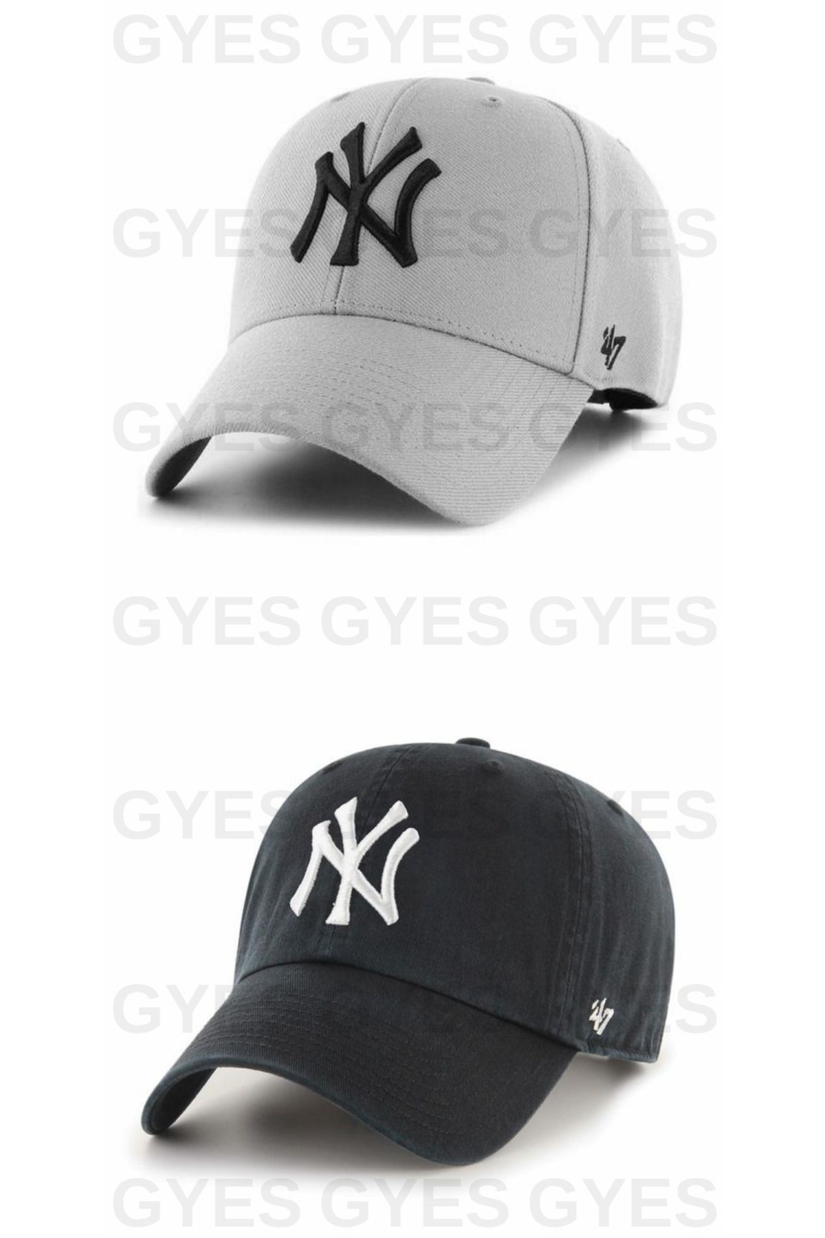 GYES Spor Ny Şapka Unisex 2'li Takım Arkası Cırtlı Ayarlanabilir
