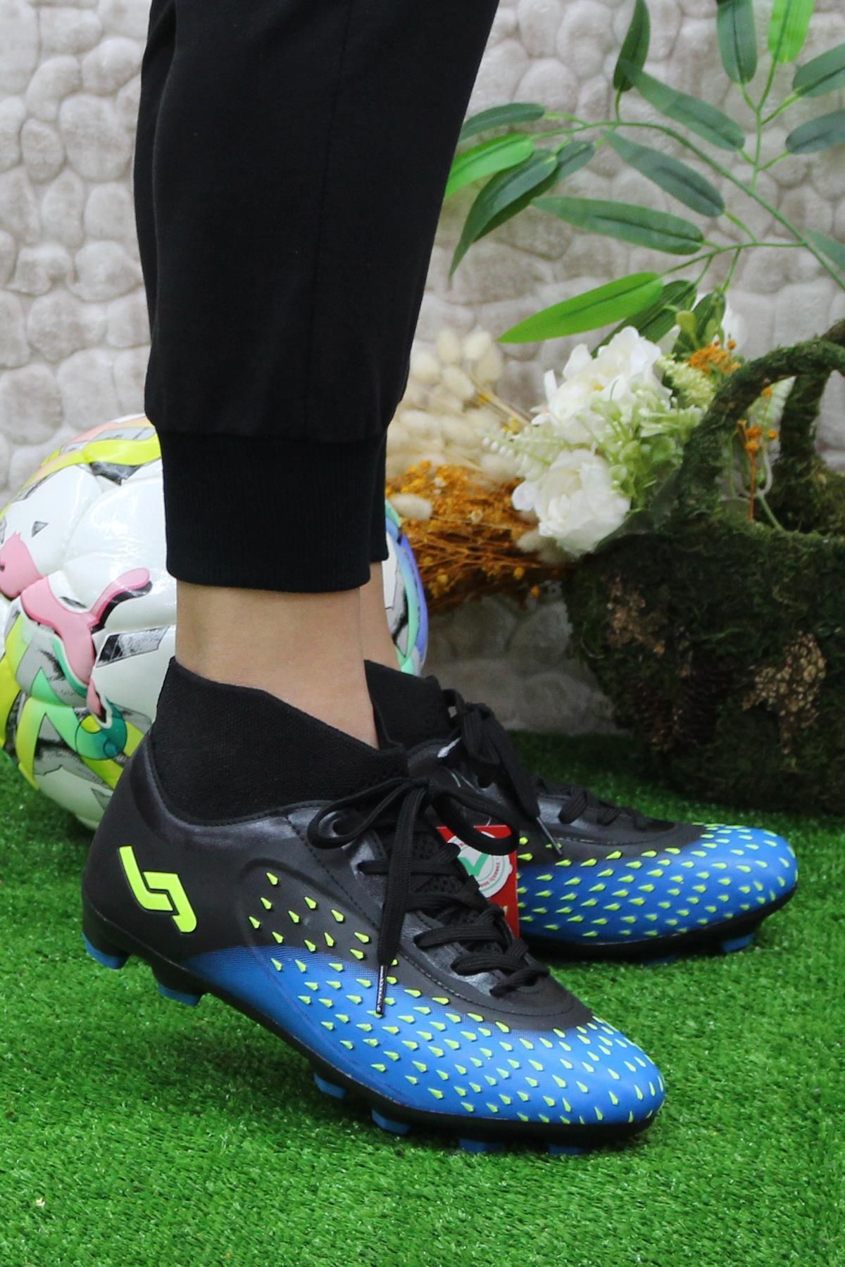 Jump Çoraplı Orijinal Ürün Çim Saha Halı Saha Krampon Erkek Futbol Ayakkabı