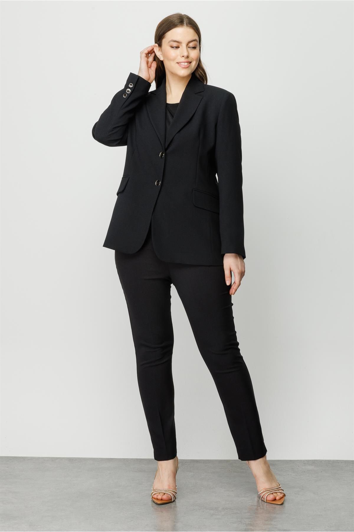 Moda İlgi Modailgi Klasik Çift Düğme Ceket Siyah