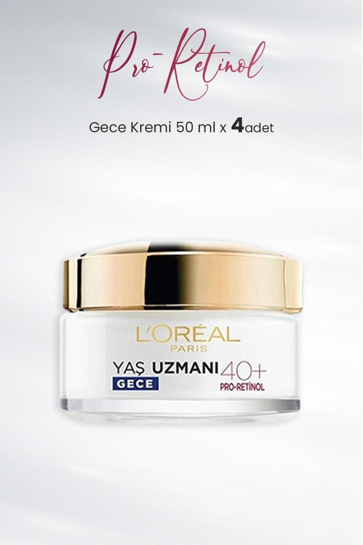 L'Oreal Paris Yaş Uzmanı Gece Kremi 40+ Pro-retinol 50 Ml X 4 Adet