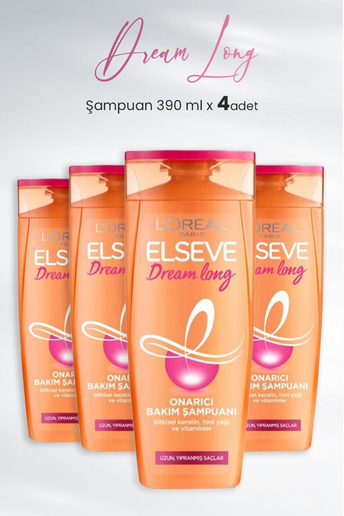 Elseve Dream Long Onarıcı Bakım Şampuanı 390 ml X 4 Adet