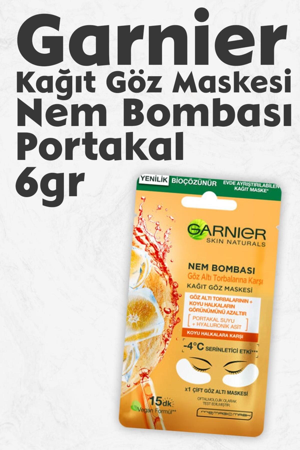 Garnier Kağıt Göz Maskesi Nem Bombası Portakal 6 gr