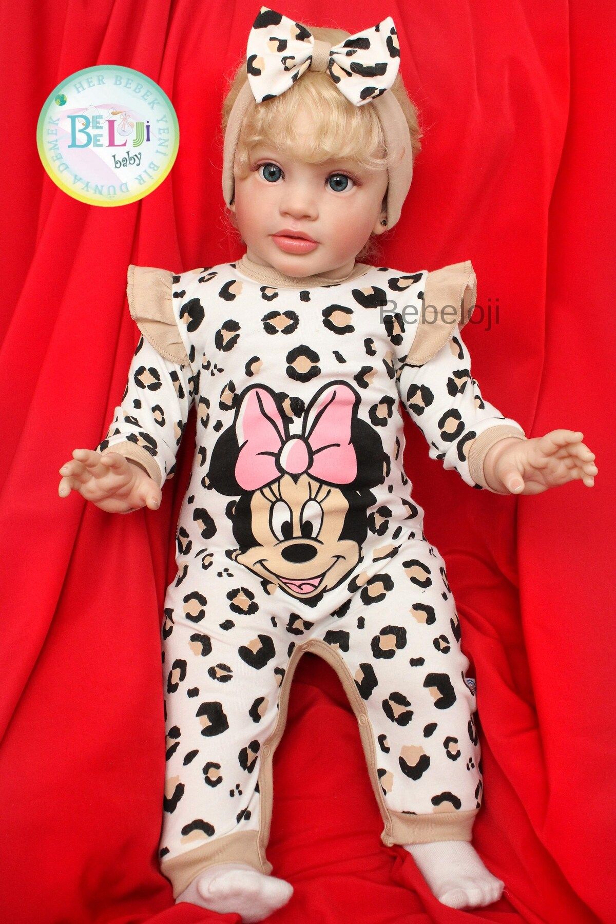 Bebeloji Baby Minnie Daisy Bandanalı Kız Bebek Tulum (yenidoğan kıyafeti)