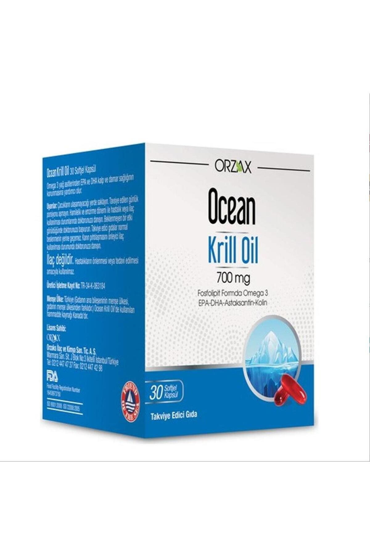 Ocean Orzax Orzax Ocean Krill Oil Omega-3 Krill Yağı İçeren Takviye Edici Gıda 30 Kapsül