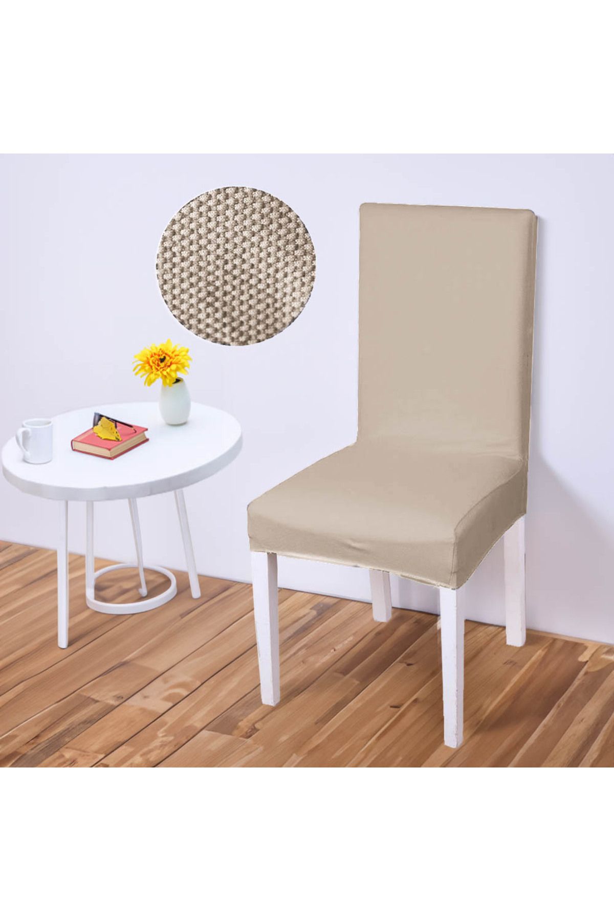 Faiend Balpeteği Desen Likra Kumaşlı Tüylenmez Yikanabilir Sandalye Örtüsü Sandalye Kılıfı Yeni Model Tekli
