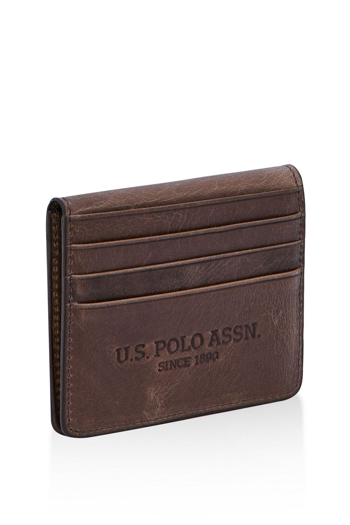 U.S. Polo Assn. US Polo Assn 23831 Unisex Hakiki Deri kartlık/cüzdan KAHVERENGİ