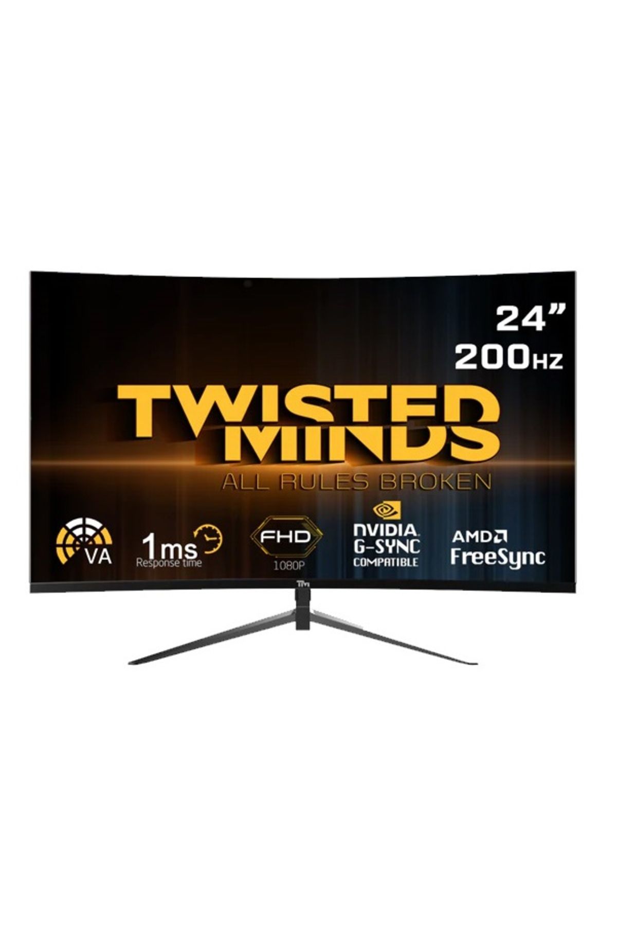 Twisted Minds 23.8" TM24RFA-2 FHD 200HZ 1MS HDMI DP KAVİSLİ ADAPTIVE SYNC ÇERÇEVESİZ GAMING MONİTÖR