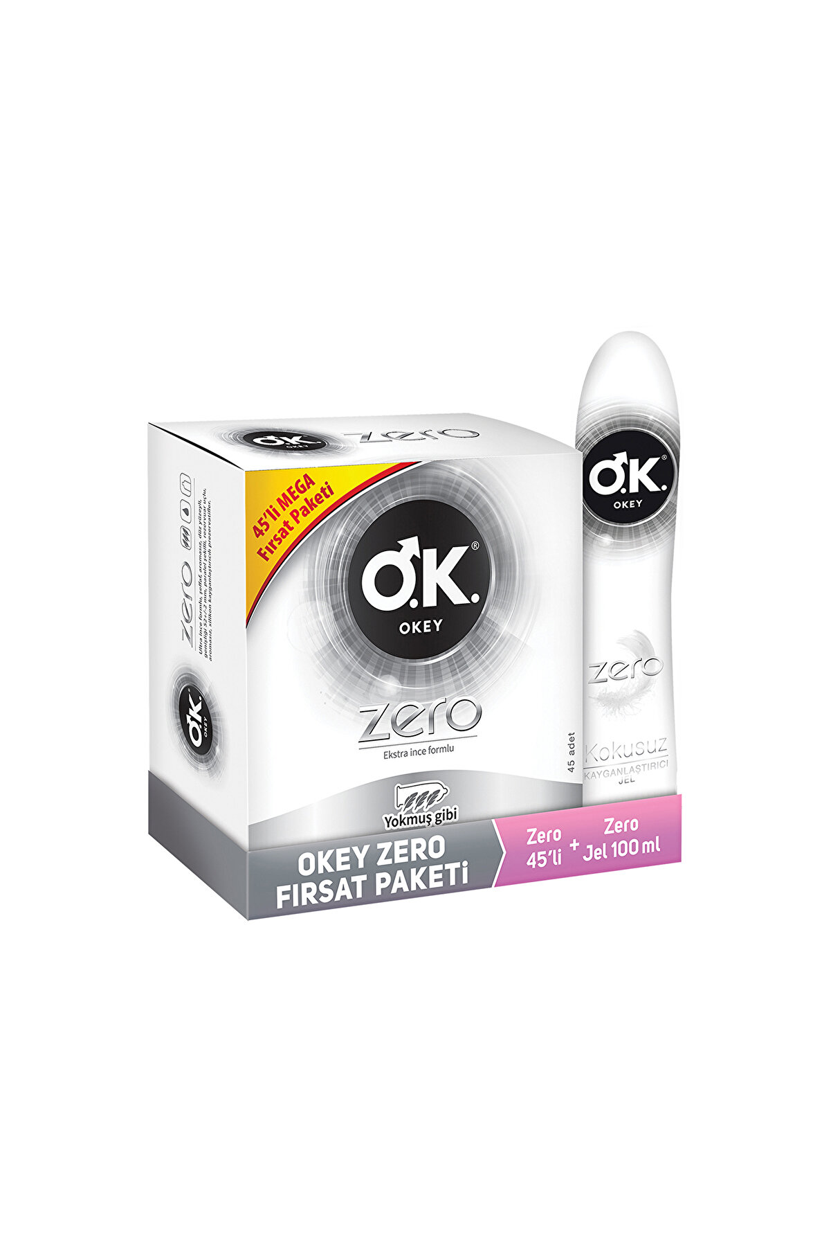 Okey Zero 45'li Prezervatif Zero Kayganlaştırıcı Jel 100 ml