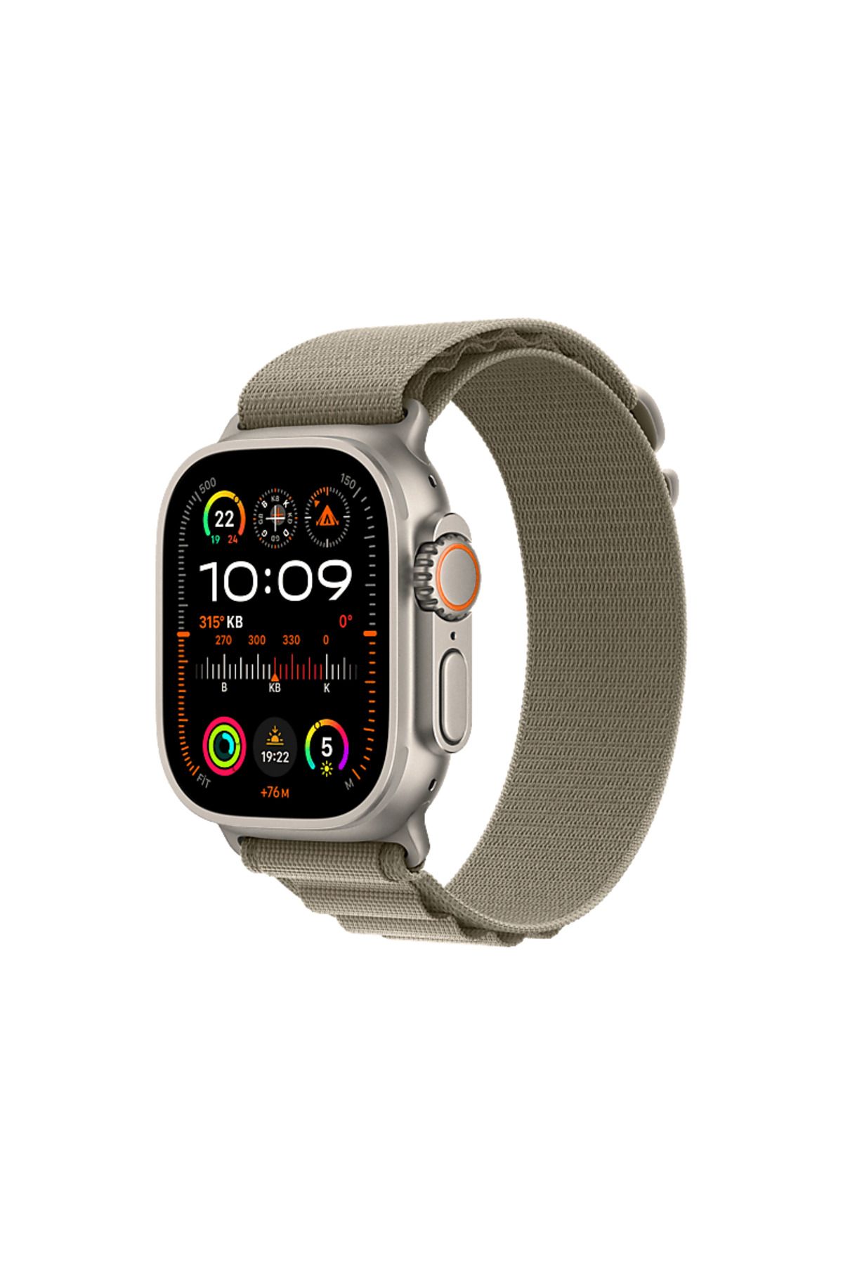 Apple Watch Ultra 2 GPS + Cellular MREX3TU/A 49 mm Titanyum Kasa ve Klasik Zeytin Yeşili Alpine Loop - S