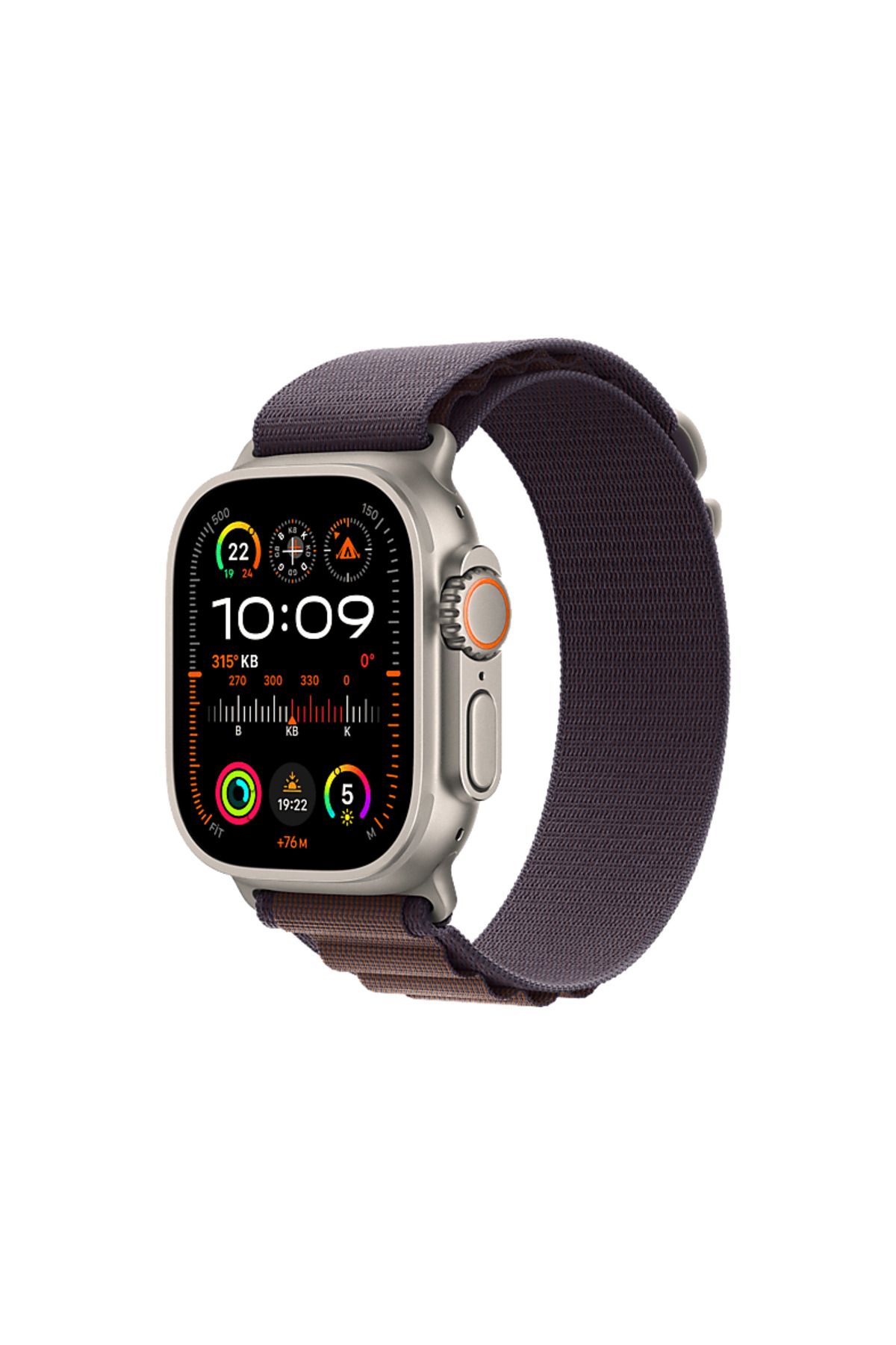 Apple Watch Ultra 2 GPS + Cellular MREW3TU/A 49 mm Titanyum Kasa ve İndigo Alpine Loop - L