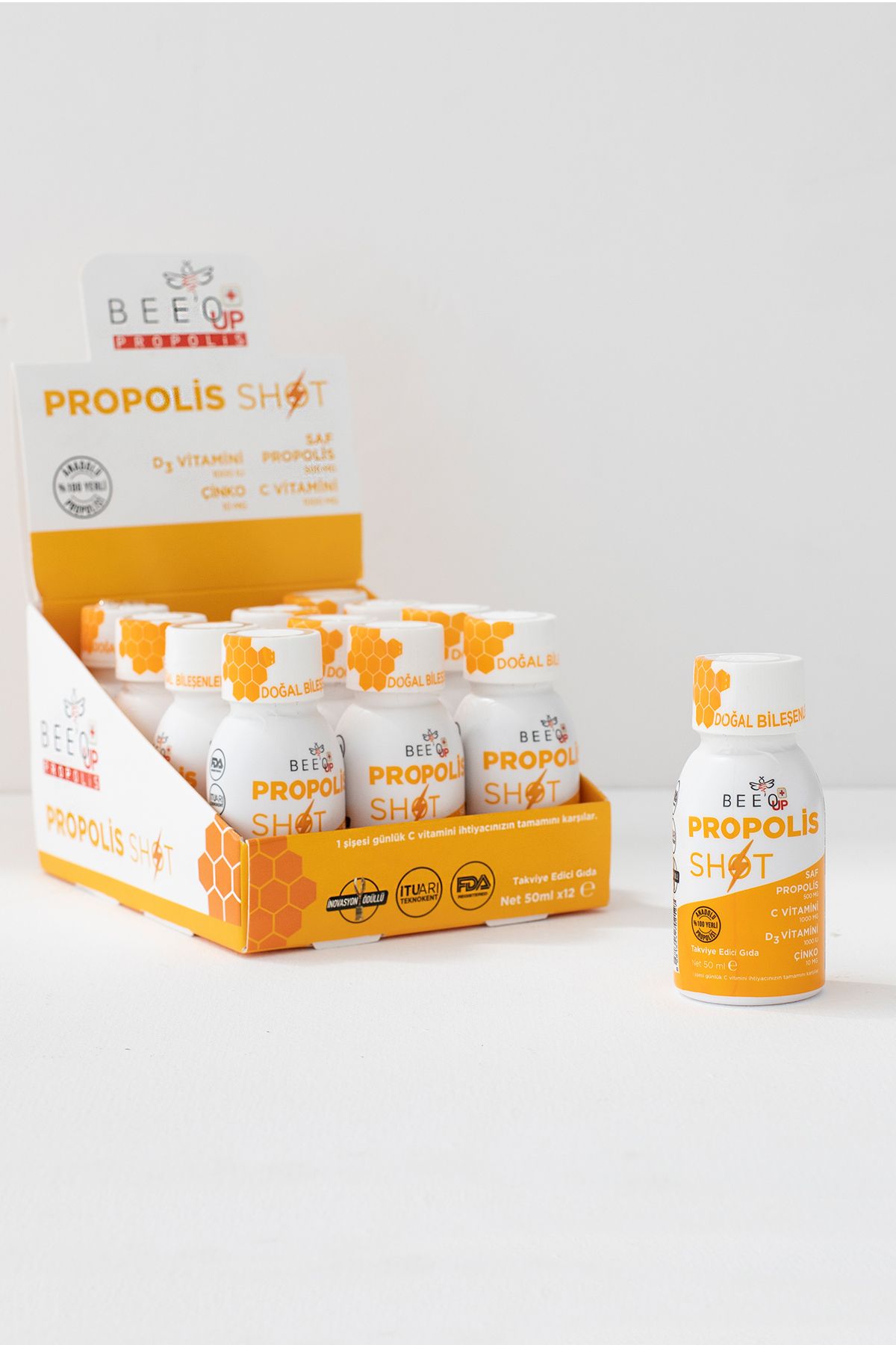 Beeo Çinko D3+c Vitamini Shot Propolis 12'li Kutu