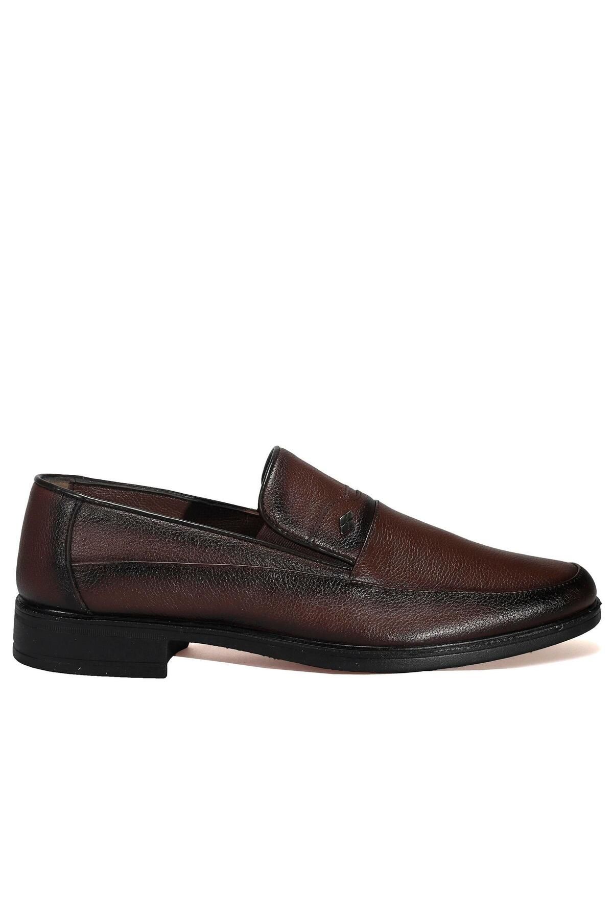 AREGA Bağcıksız Kahverengi Klasik Erkek Deri Ayakkabı
