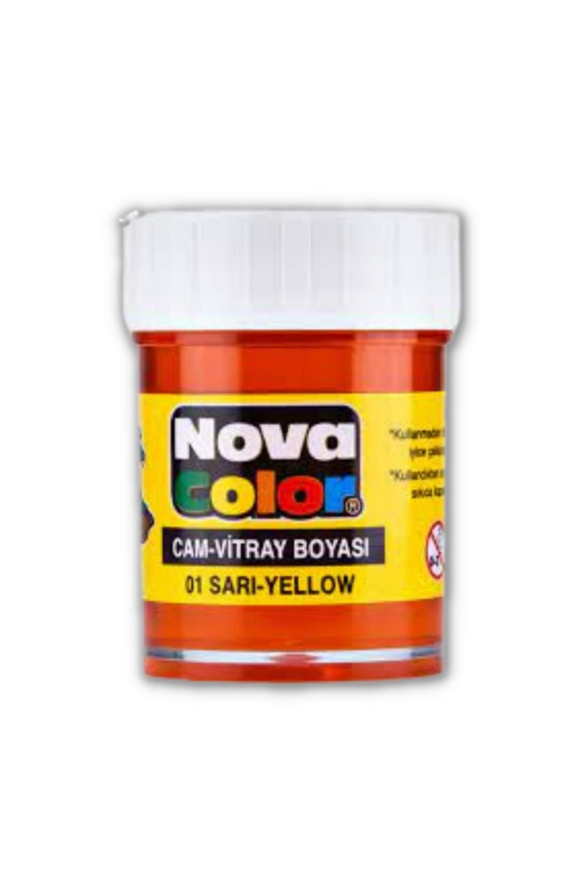 nova color Cam Boyası Vitray Boyası 25 ml 1 Adet Nova Color Su Bazlı Renkli Cam Vitray Boyası 1 Adet 25 ml