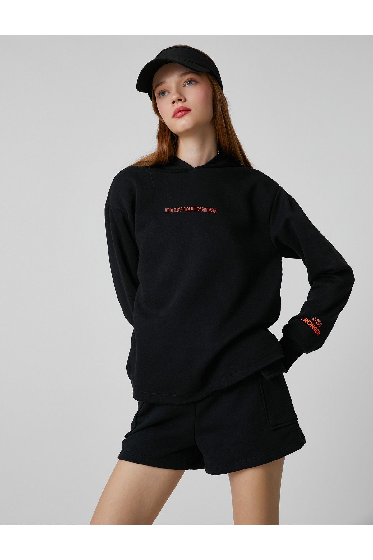 Koton Kapüşonlu Sweatshirt Slogan Baskılı Sıcak Tutan