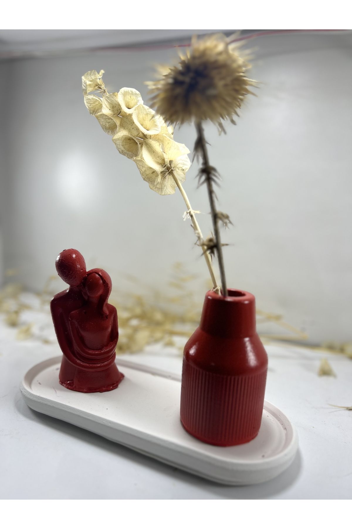 BLANJ Kırmızı beyaz sevgili ve vazo