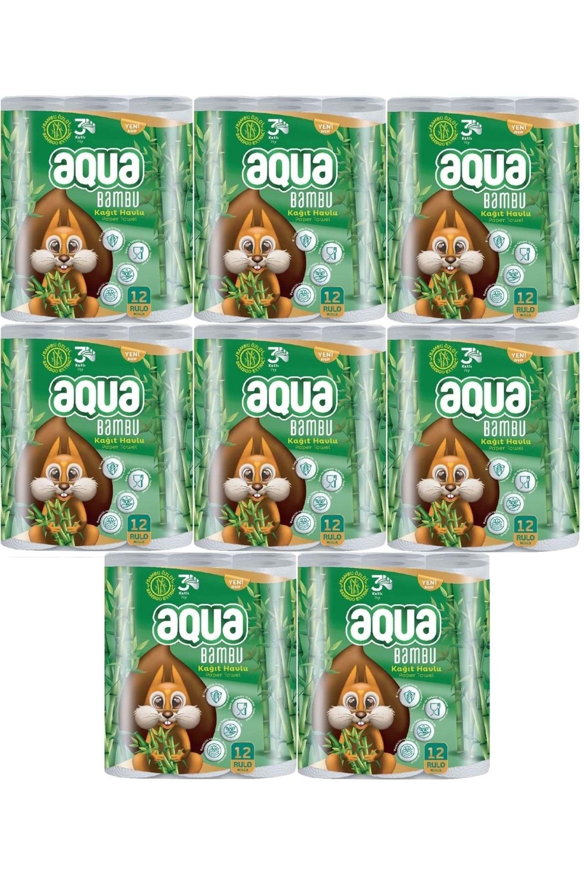 Aqua Kağıt Havlu 3 Katlı 96 Lı Set Bambu (8PK*12)