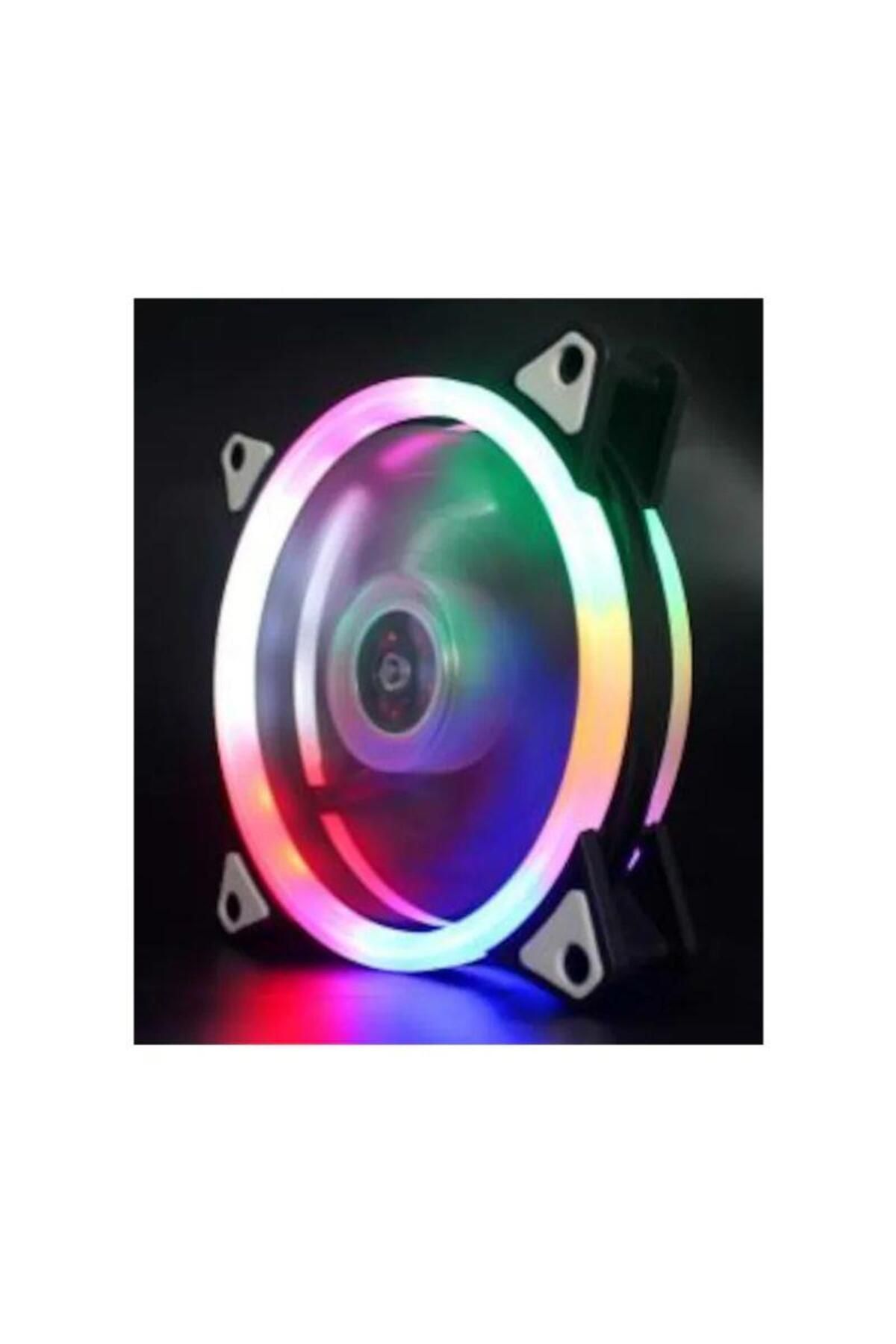 KEEPRO 12 Cm 12 Volt Rgb Fan 12 Volt 12 Cm 3 Pin Ve Molex Uçlu Rgb Işıklı 40 Cm Kablo Uzunluğu 120x120x25mm