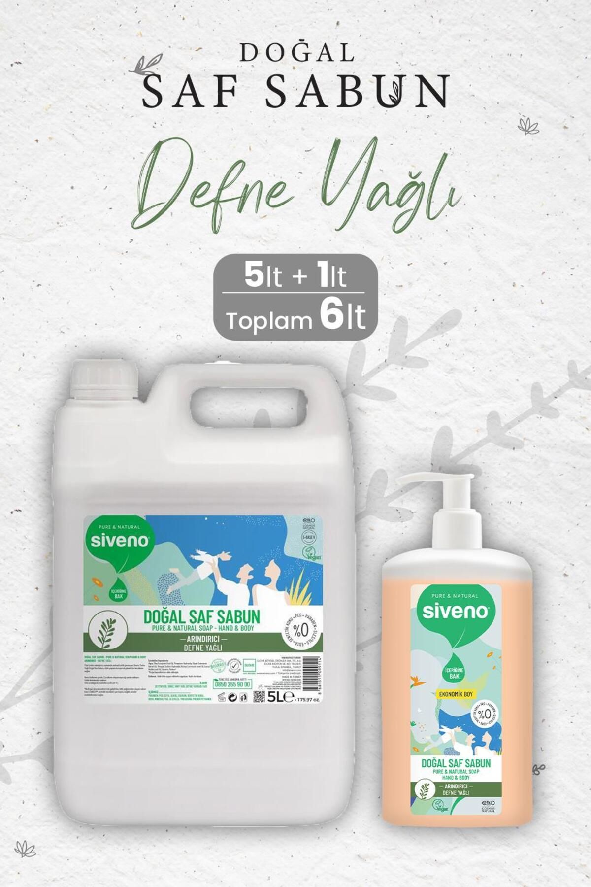 Siveno Defne Yağlı Doğal Sıvı Sabun 5 Lt Ve Defne Yağlı 1 Lt