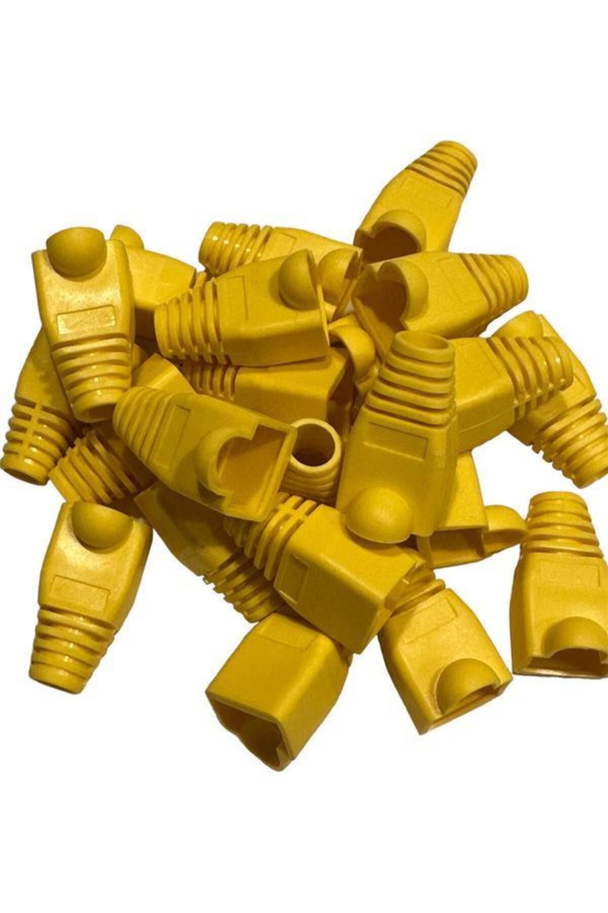 KEEPRO Sarı cat5 kılıf sarı cat6 kılıf rj45 koruma kılıfı sarı 100 adet