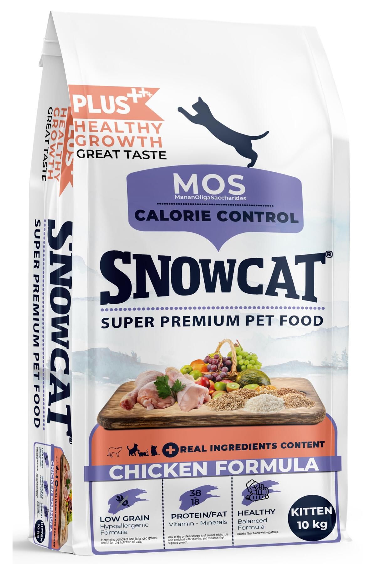 Snow Cat Plus Düşük Tahıllı Yavru Tavuklu Kedi Maması 10 Kg