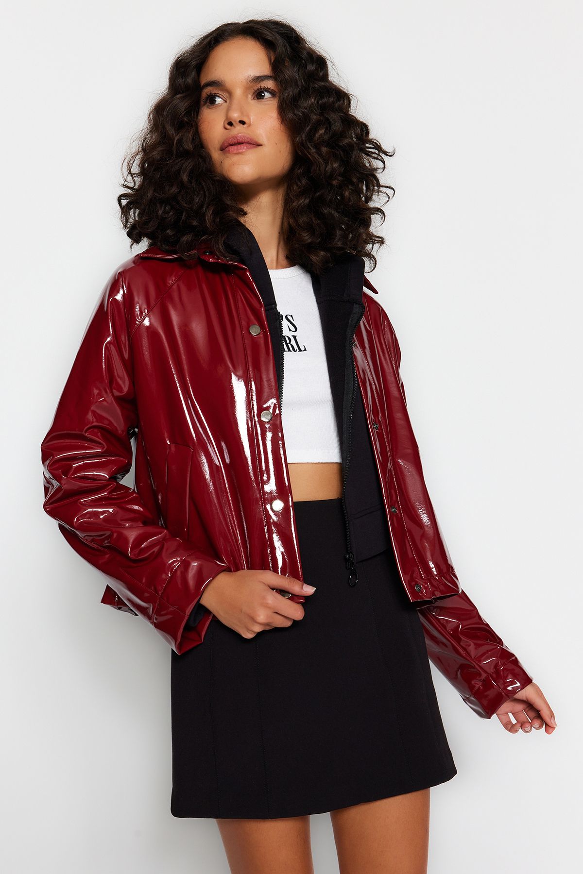 Trendyolmilla Bordo Parlak Ceket Mont TWOAW24MO00350