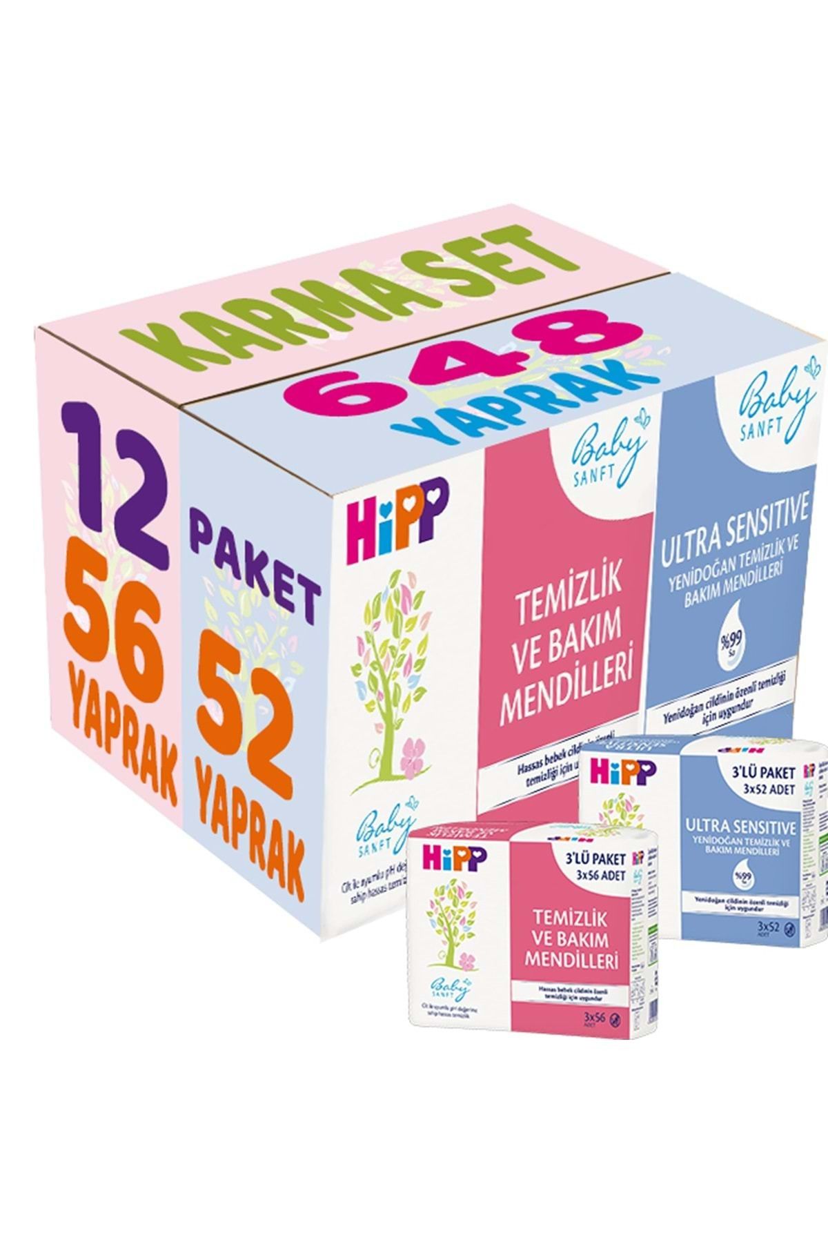 Hipp Baby Sanft Islak Havlu Mendil Karma Sensitive Yeni Doğan Klasik 12 Li Set 648 Yaprak