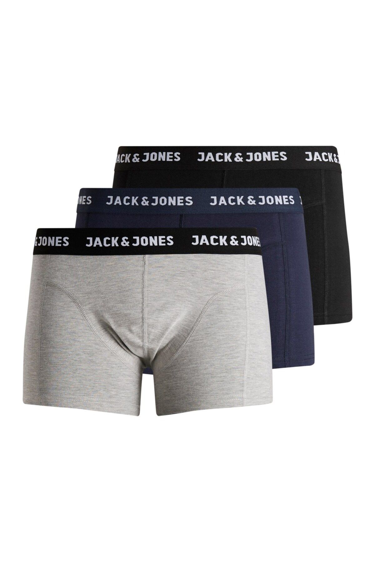 Jack & Jones 3'lü Siyah Boxer Paketi - Tom